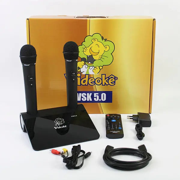 Karaokê Videokê Vsk5.0 C/ 11.999 Canções 2 Microfones S/ Fio